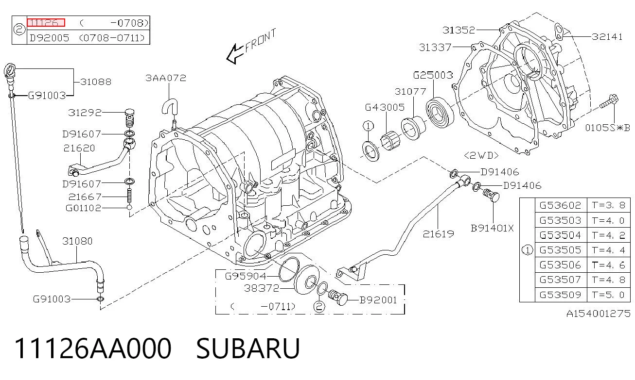 11126AA000 Subaru Junta del tapón del cárter de aceite