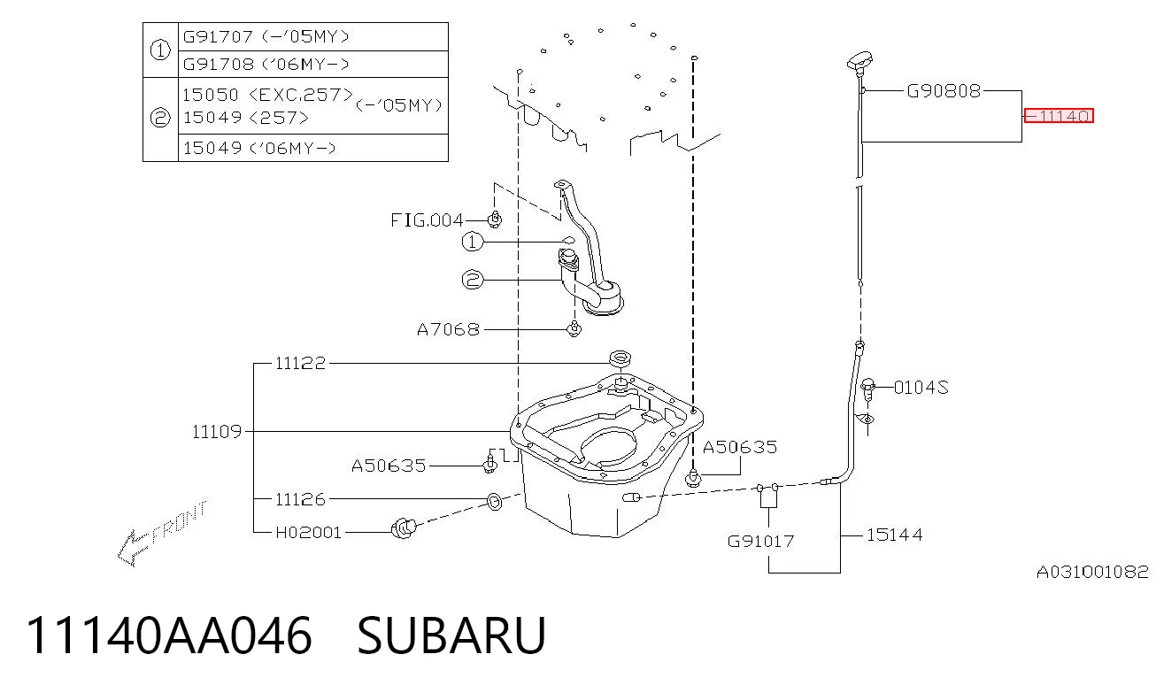 11140AA046 Subaru Medidor de aceite