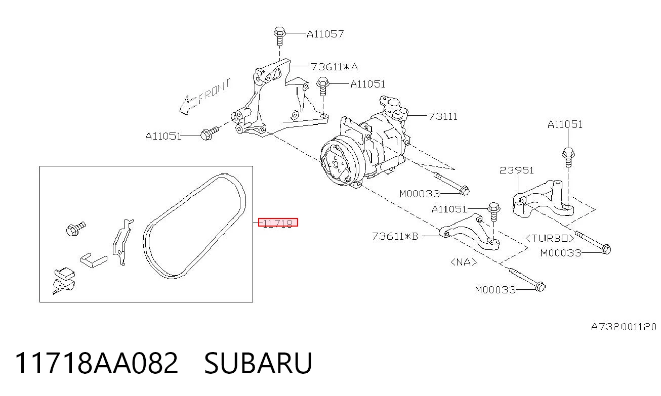 11718AA082 Subaru Correa poly v