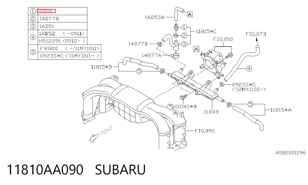 11810AA090 Subaru Válvula del servofreno