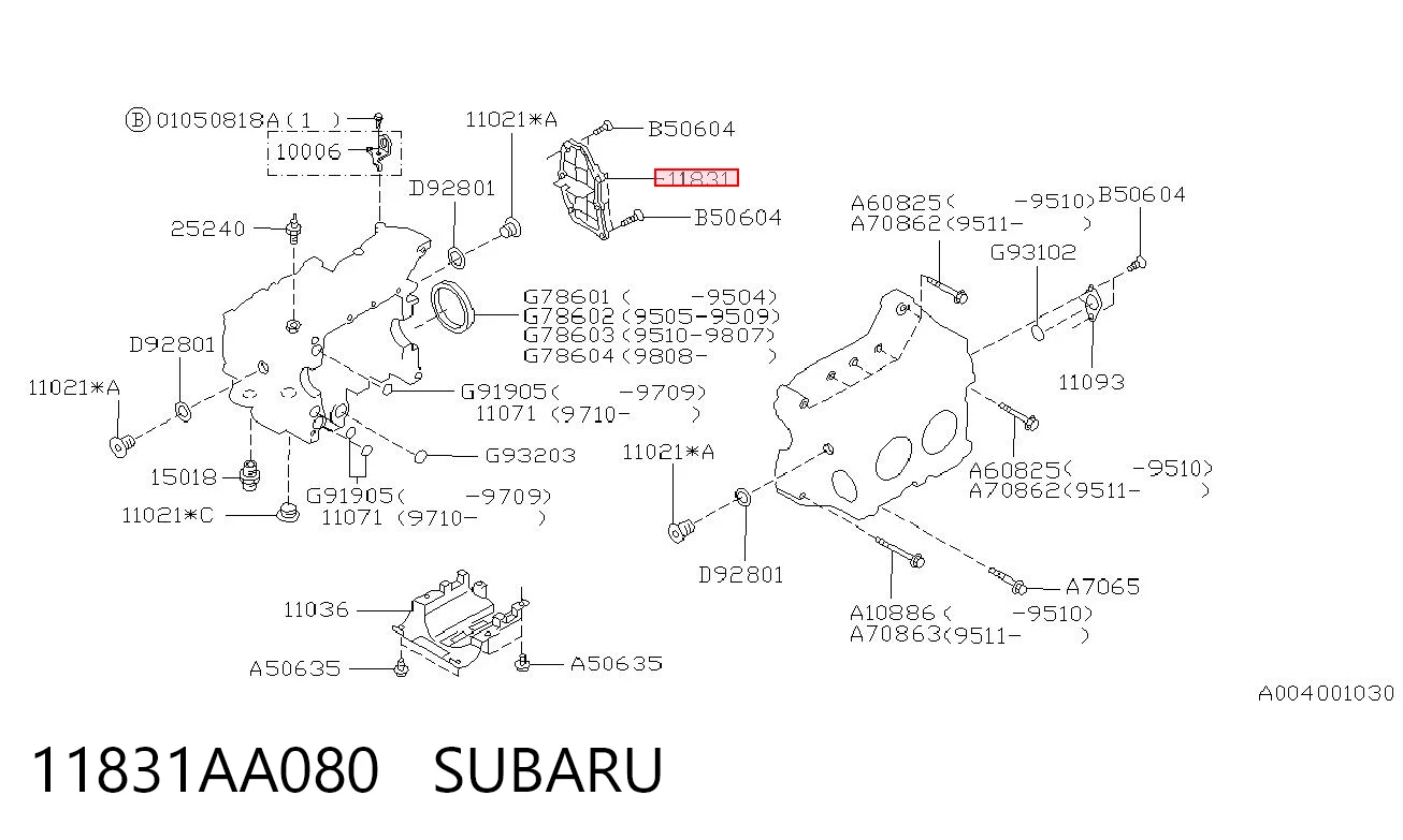 11831AA080 Subaru 