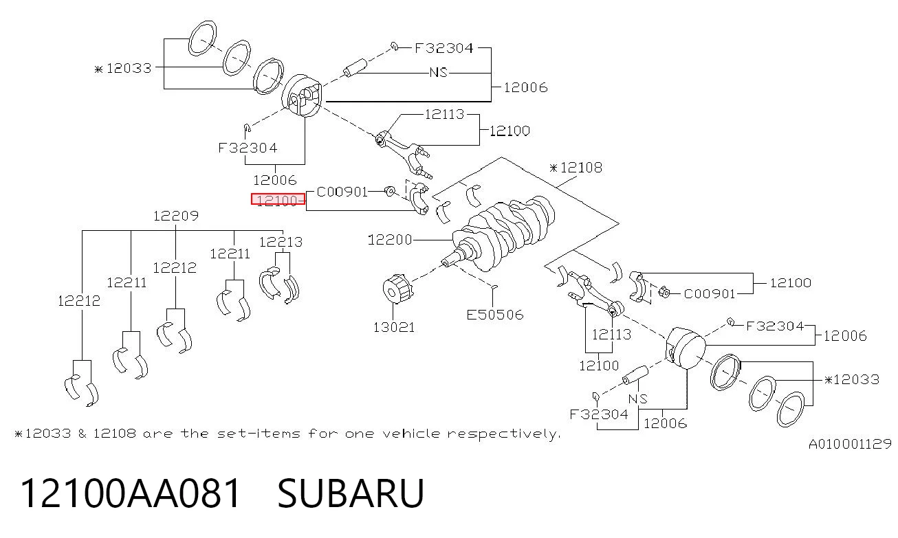 12100AA081 Subaru Biela