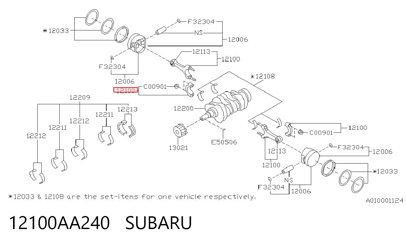 12100AA240 Subaru Biela