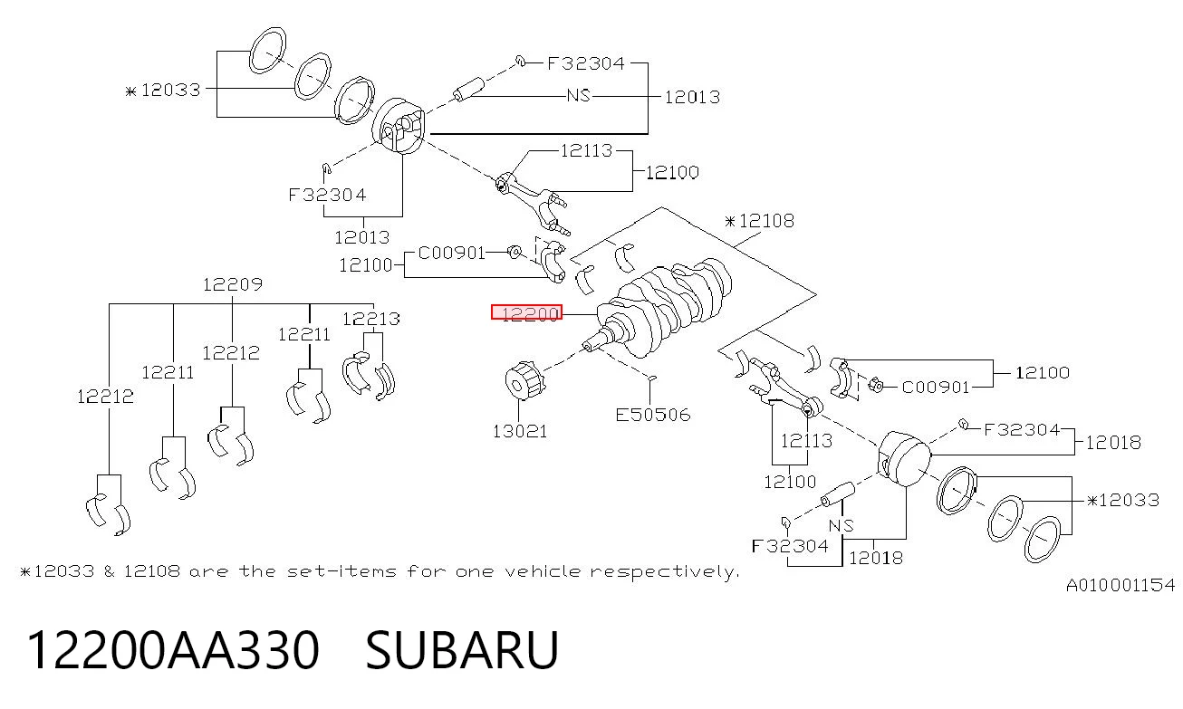 Cigüeñal del motor Subaru Outback III