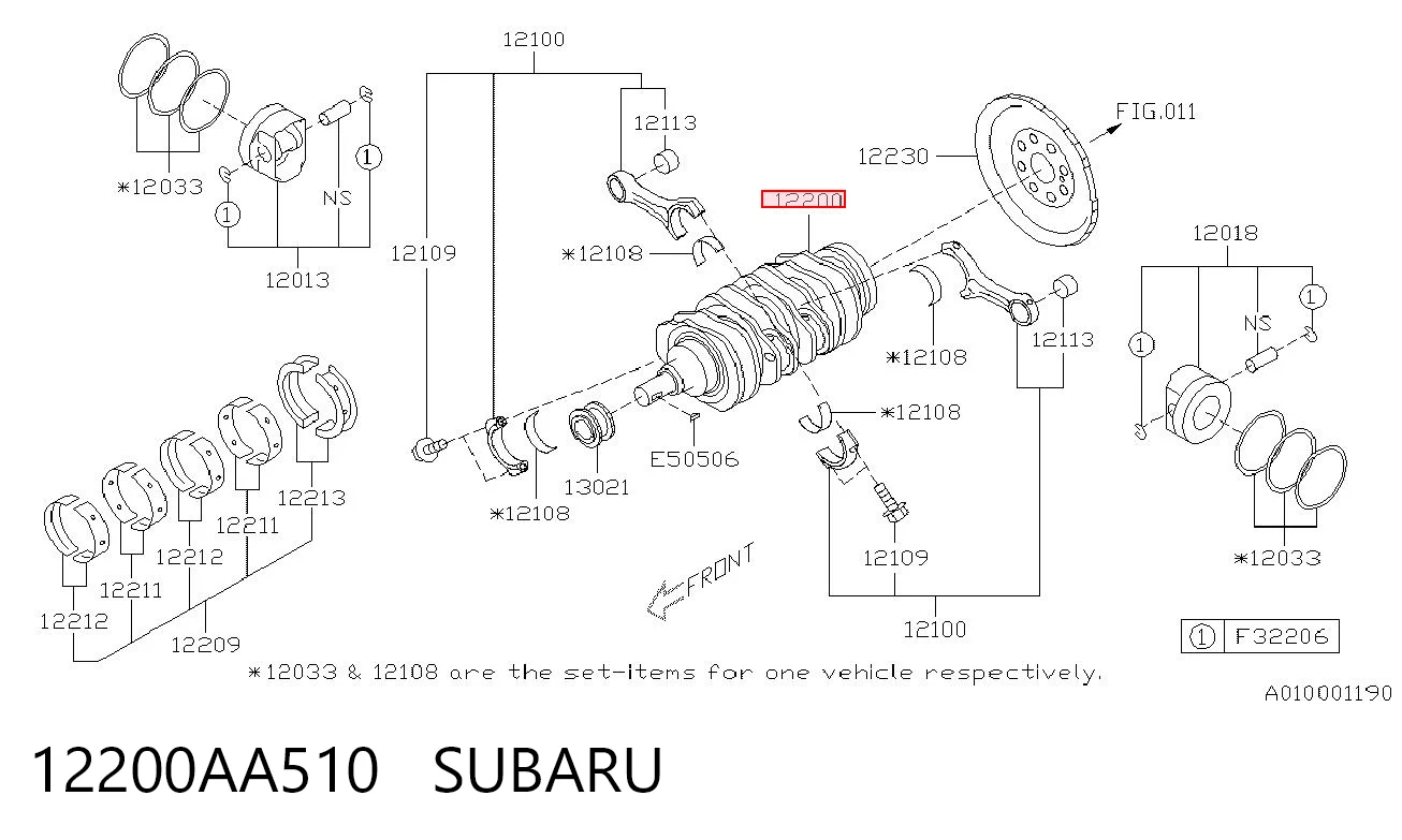 Cigüeñal para Subaru Forester IV S13, SJ