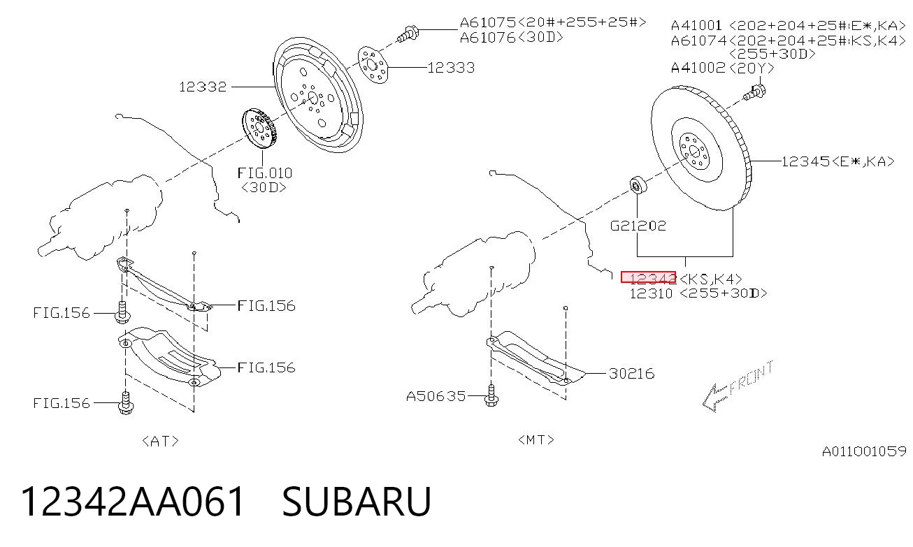 12342AA061 Subaru Volante de motor