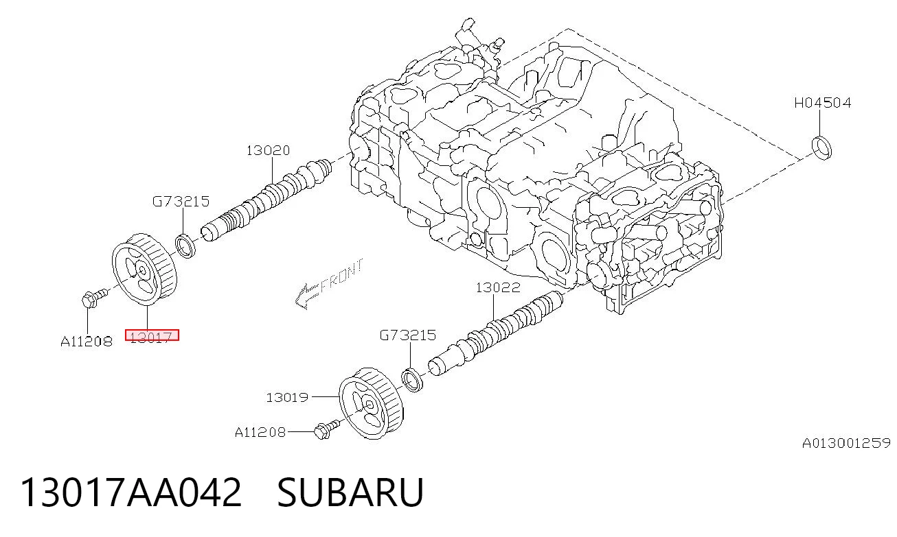 13017AA042 Subaru Piñón del árbol de levas derecho