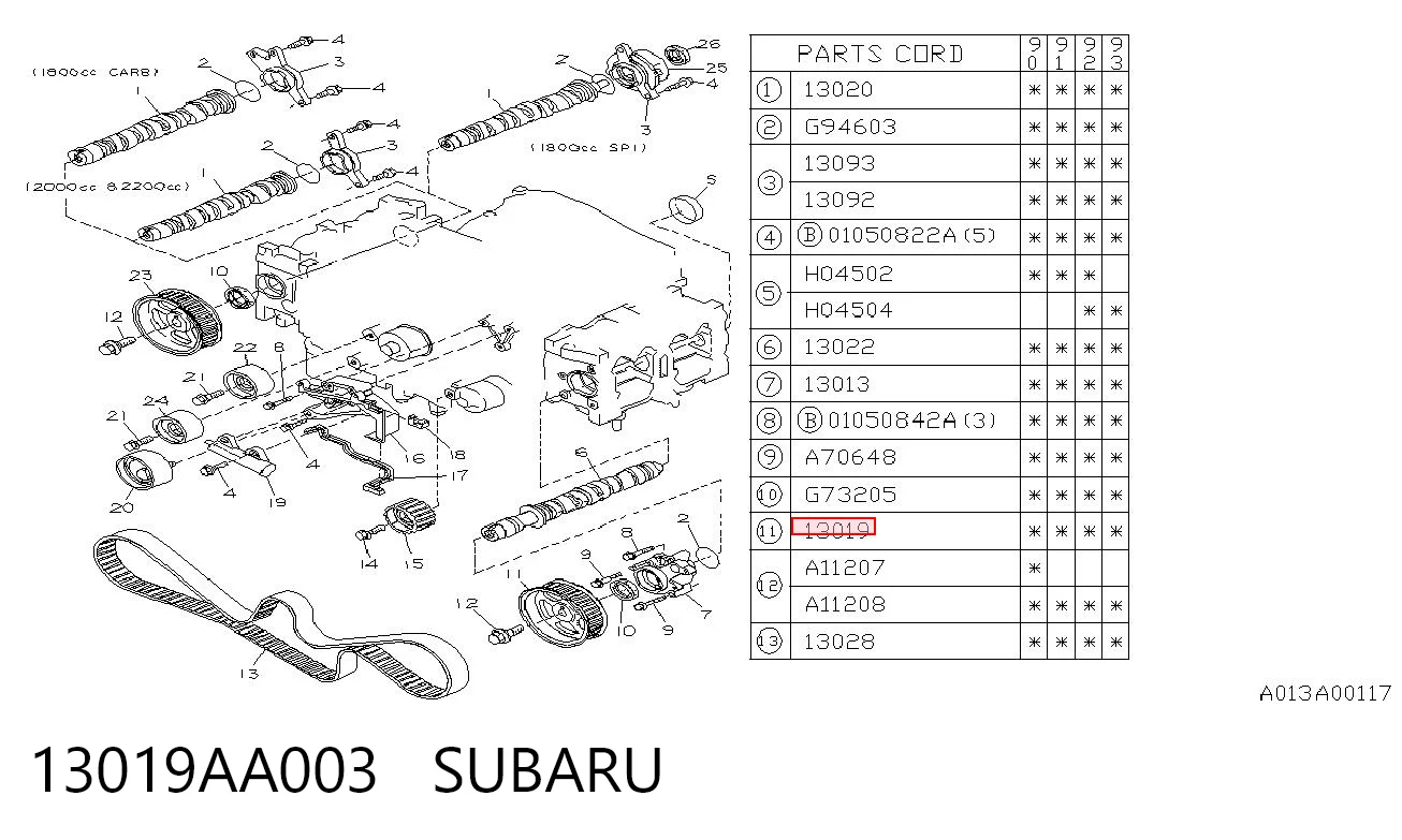 13019AA003 Subaru