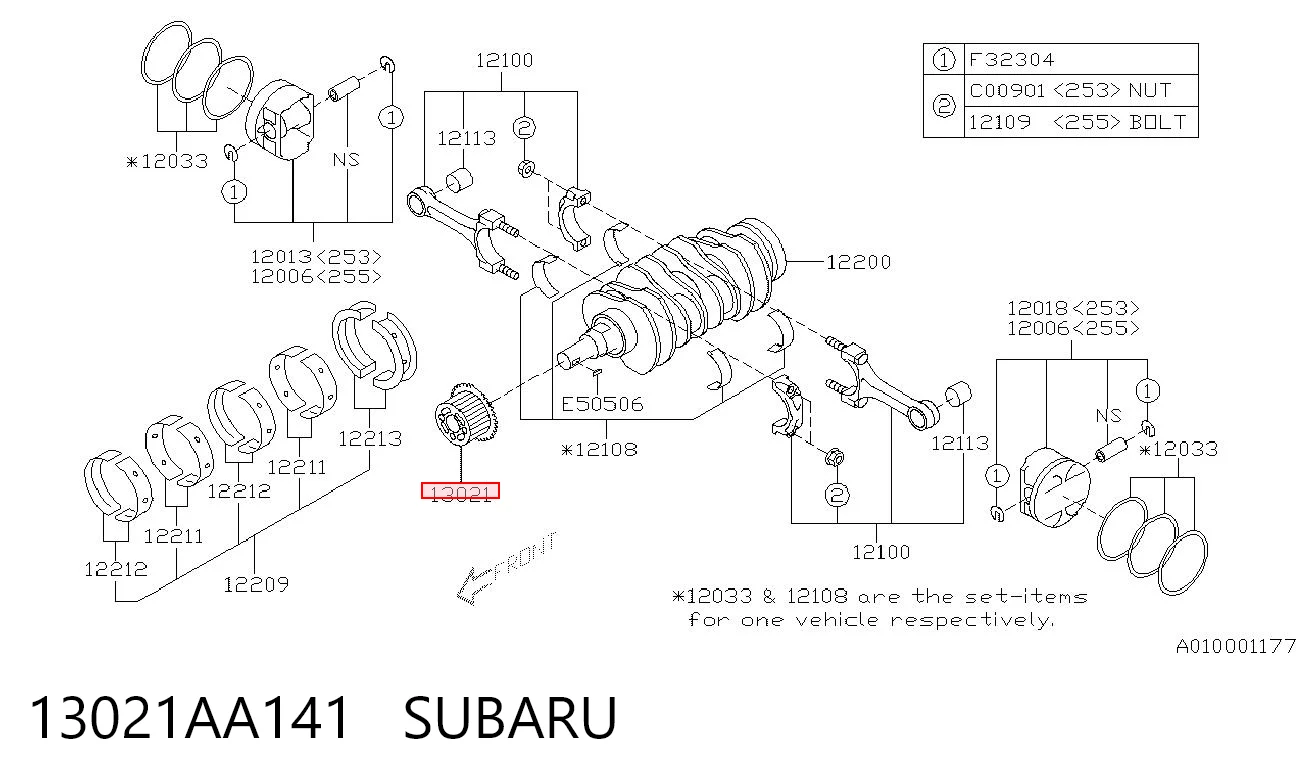 13021AA141 Subaru Piñón del cigüeñal 