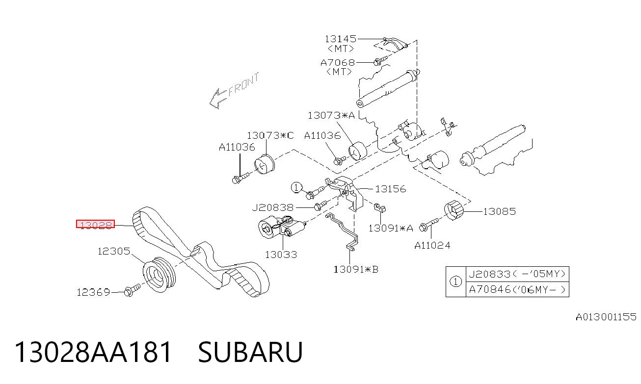13028AA181 Subaru Correa dentada