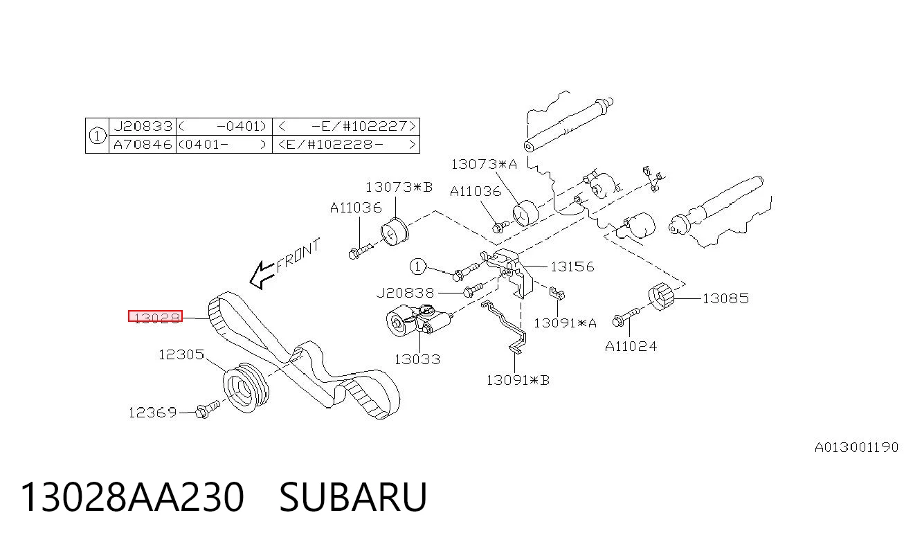 13028AA230 Subaru Correa dentada