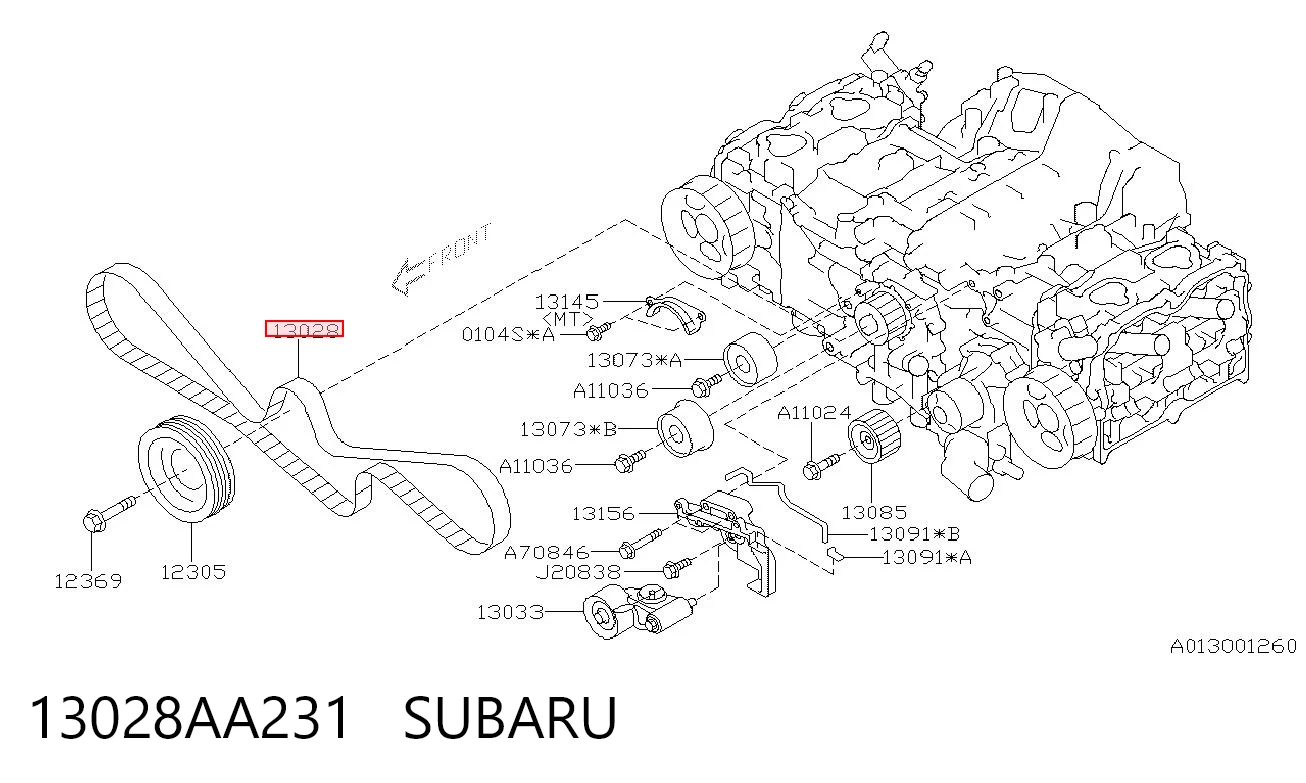 13028AA231 Subaru Correa dentada