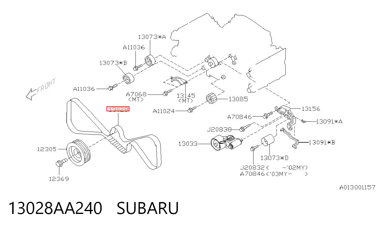 13028AA240 Subaru Correa dentada