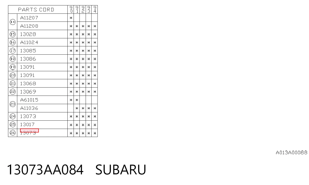 Rodillo tensor auxiliar de correa de distribución 13073AA084 SUBARU