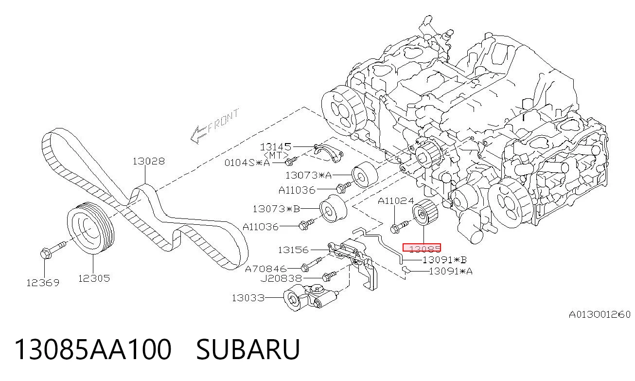 13085AA100 Subaru Polea tensora intermedio de correa dentada
