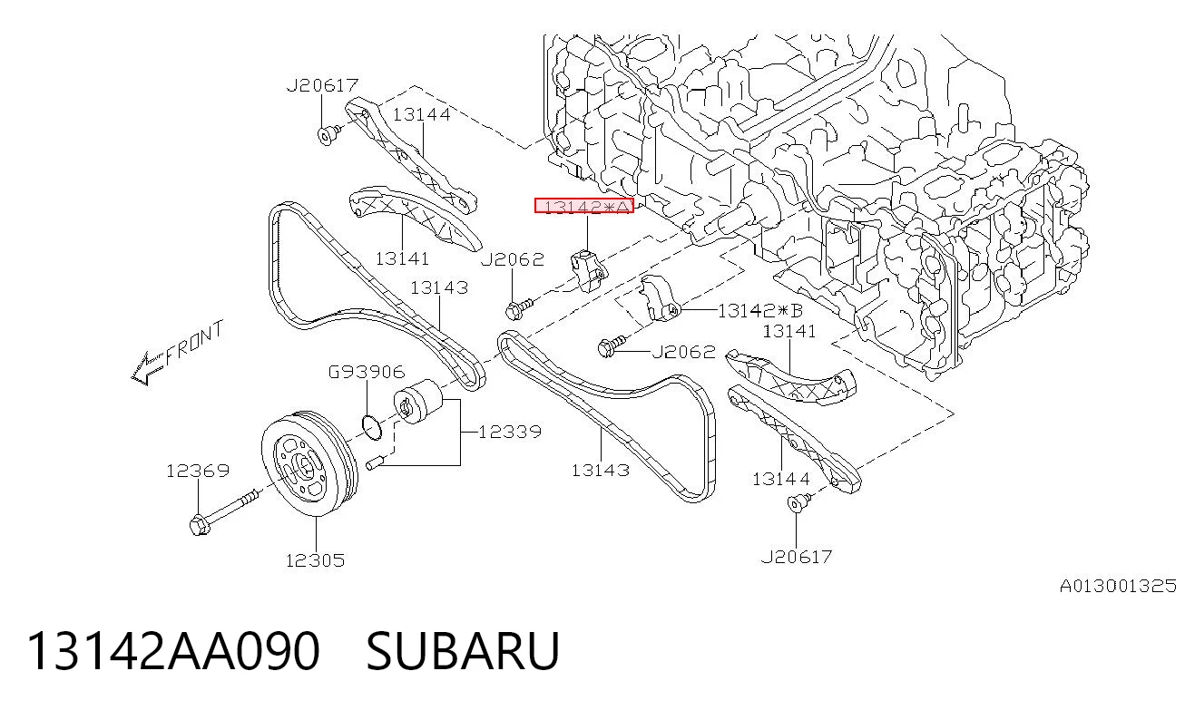 13142AA090 Subaru Tensor derecho de cadena de distribución