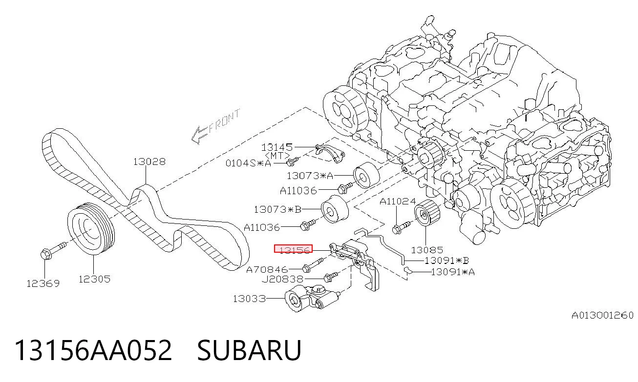 13156AA052 Subaru Soporte del tensor de la correa de distribución