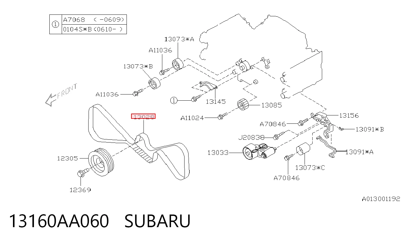 13160AA060 Subaru Correa dentada