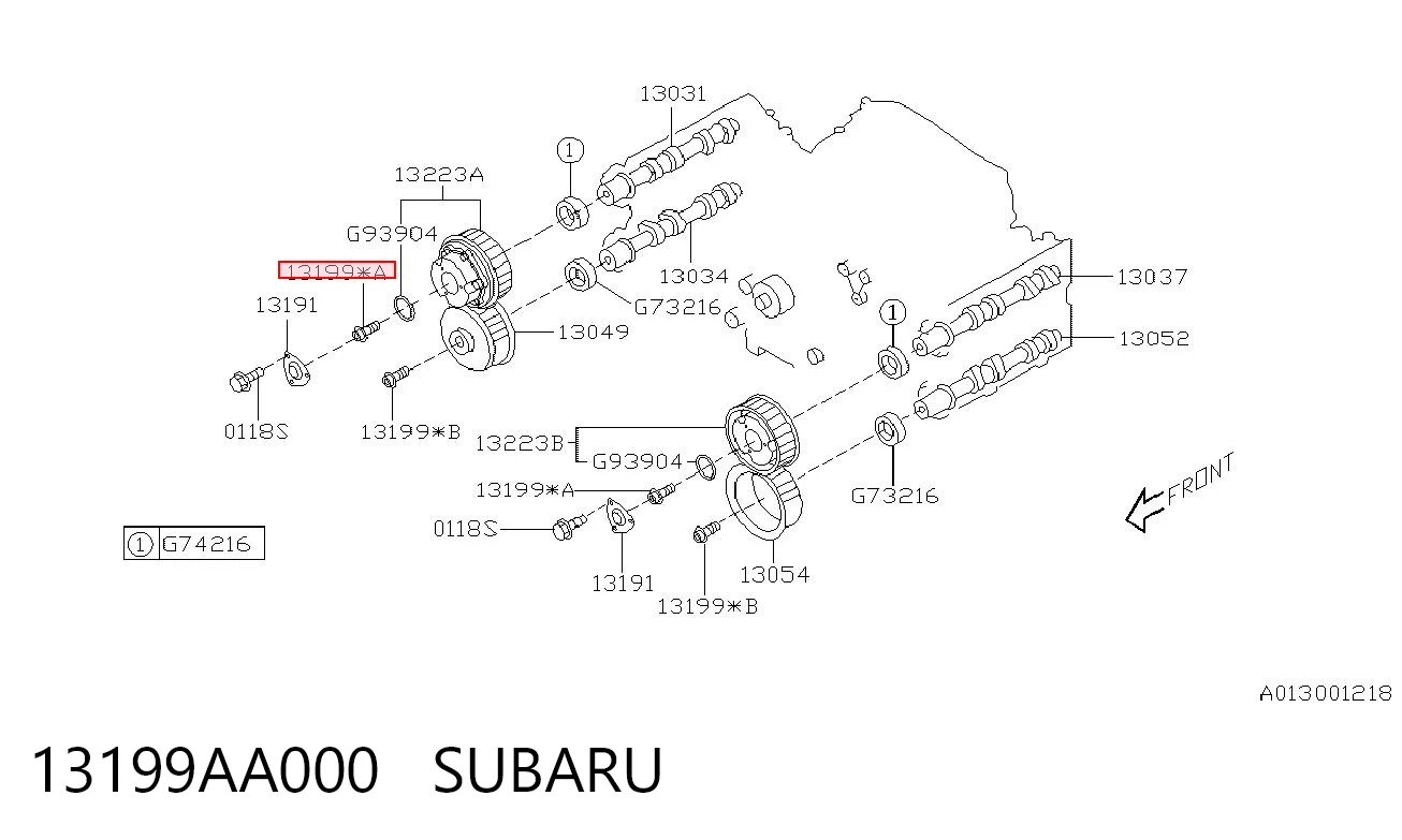 13199AA000 Subaru Tornillo de engranaje del árbol de levas