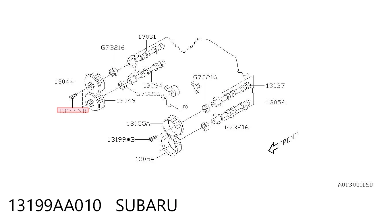 13199AA010 Subaru Tornillo de engranaje del árbol de levas
