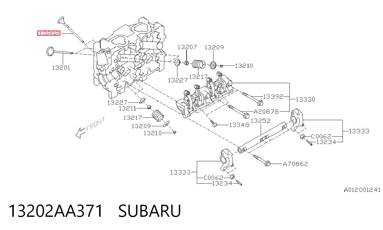 13202AA371 Subaru Válvula de escape