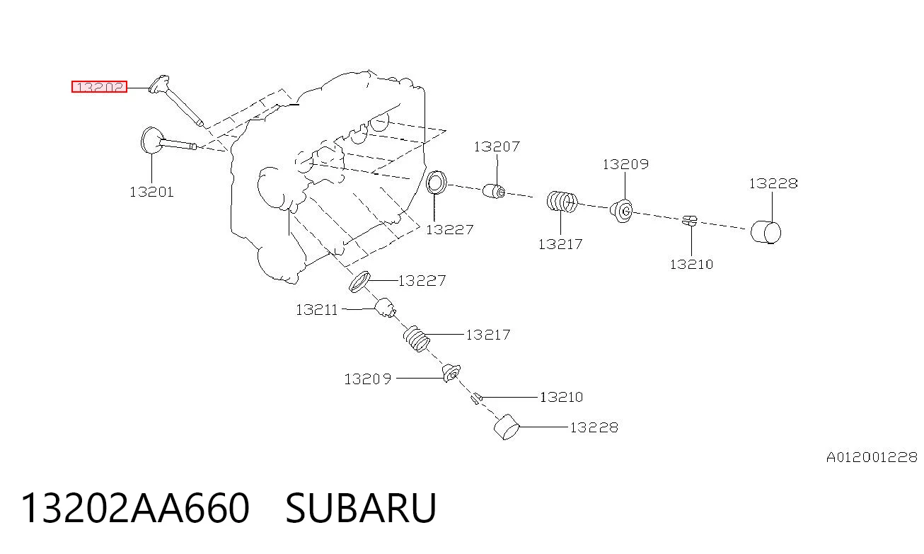 13202AA660 Subaru Válvula de escape