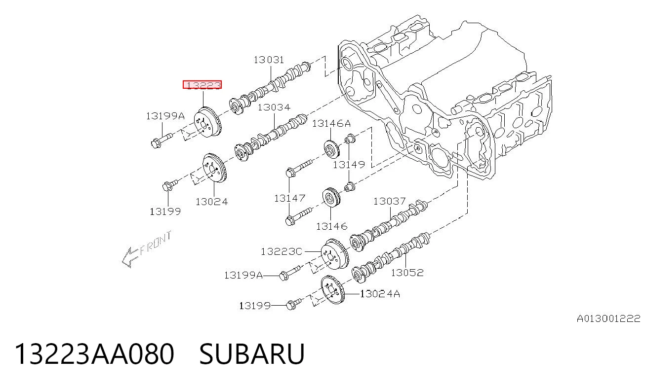 13223AA080 Subaru Engranaje del árbol de levas de admisión derecho