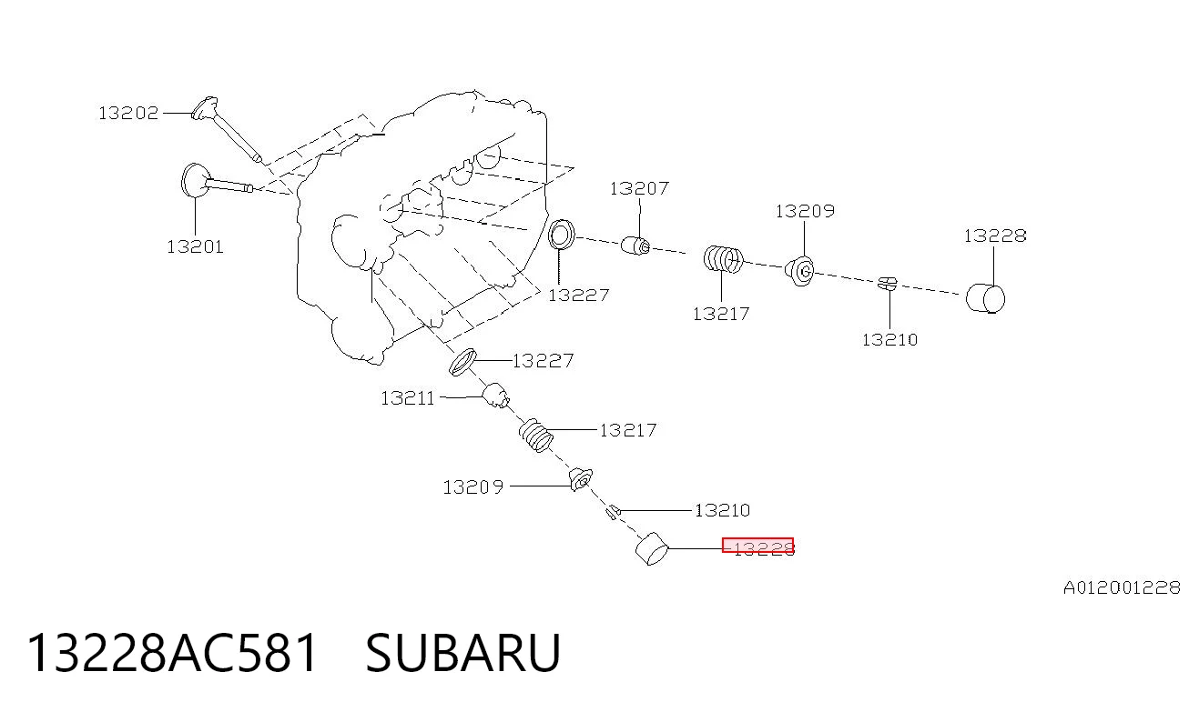 13228AC581 Subaru Taqués de motor