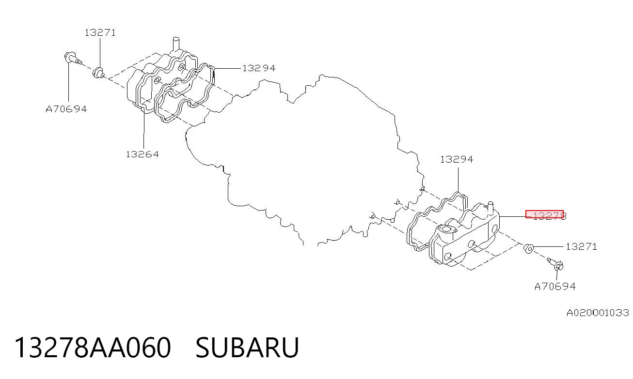 13278AA060 Subaru Tapa de válvulas izquierda
