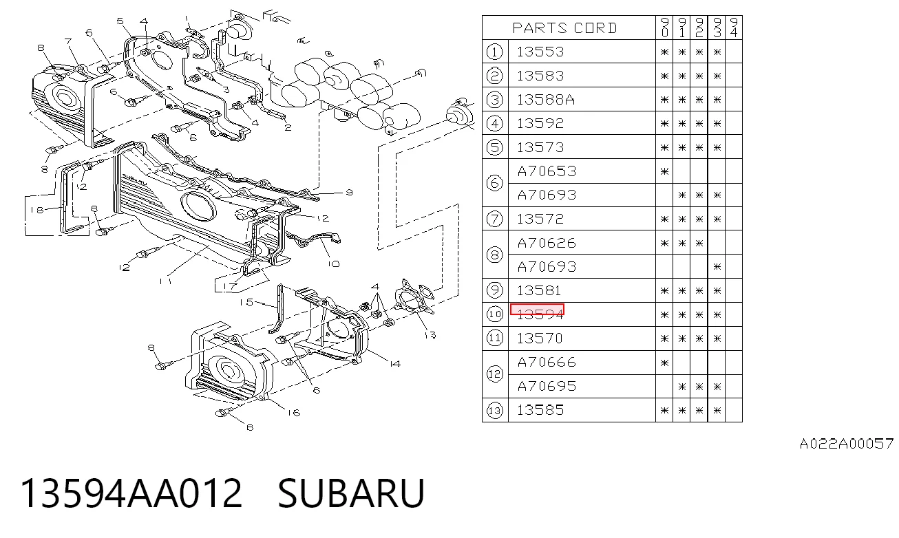 13594AA012 Subaru
