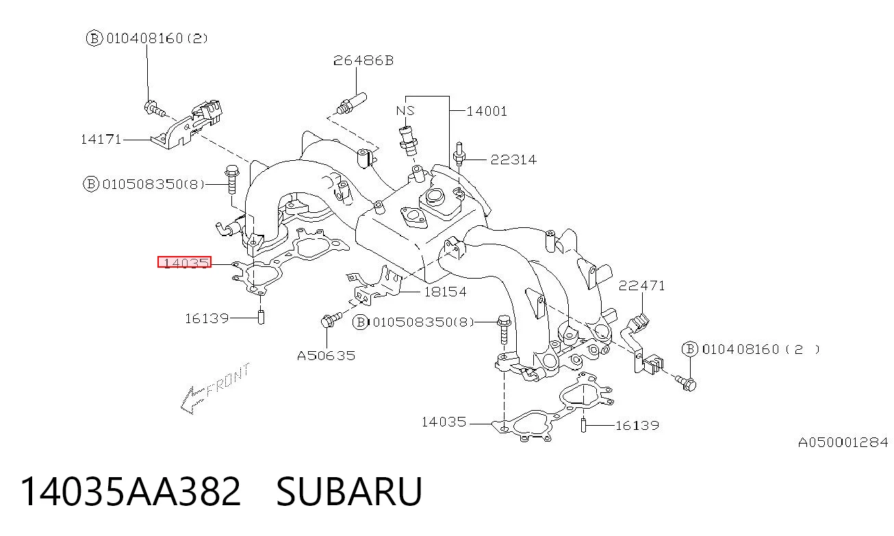 14035AA382 Subaru Juego de juntas, colector de admisión