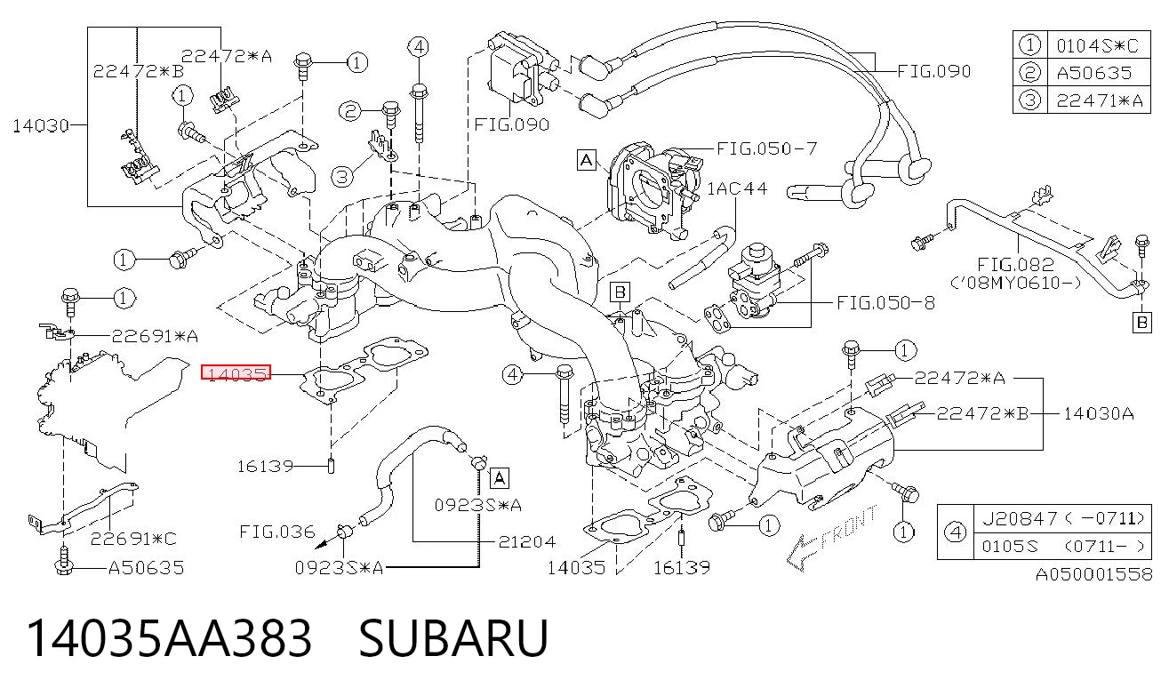 Comprar Junta de colector de admisión Subaru Outback III B13, BP