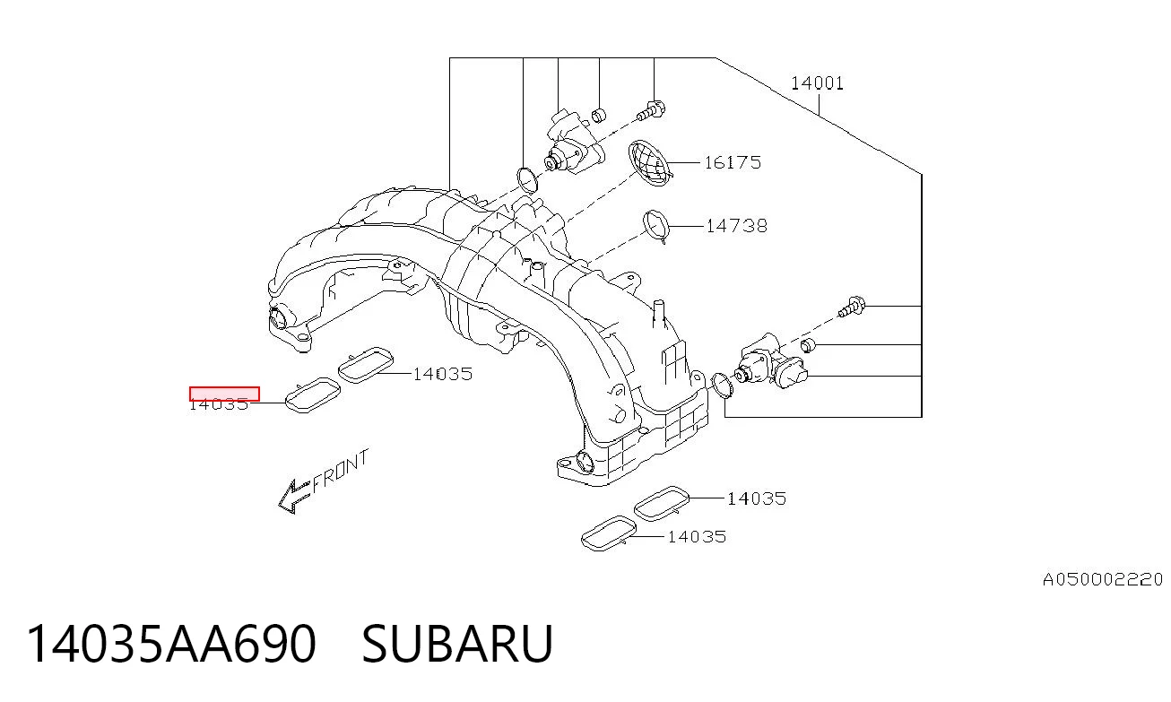 Comprar Junta del colector de admisión Subaru Forester V S14, SK a bajo precio