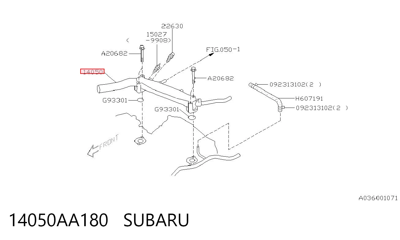 Comprar Manguera (tubo) del sistema de refrigeración Subaru Legacy II BD, BG a bajo precio