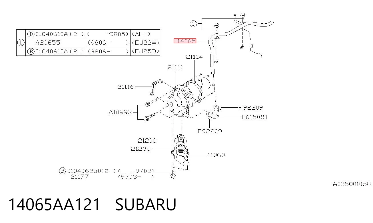 14065AA121 Subaru 