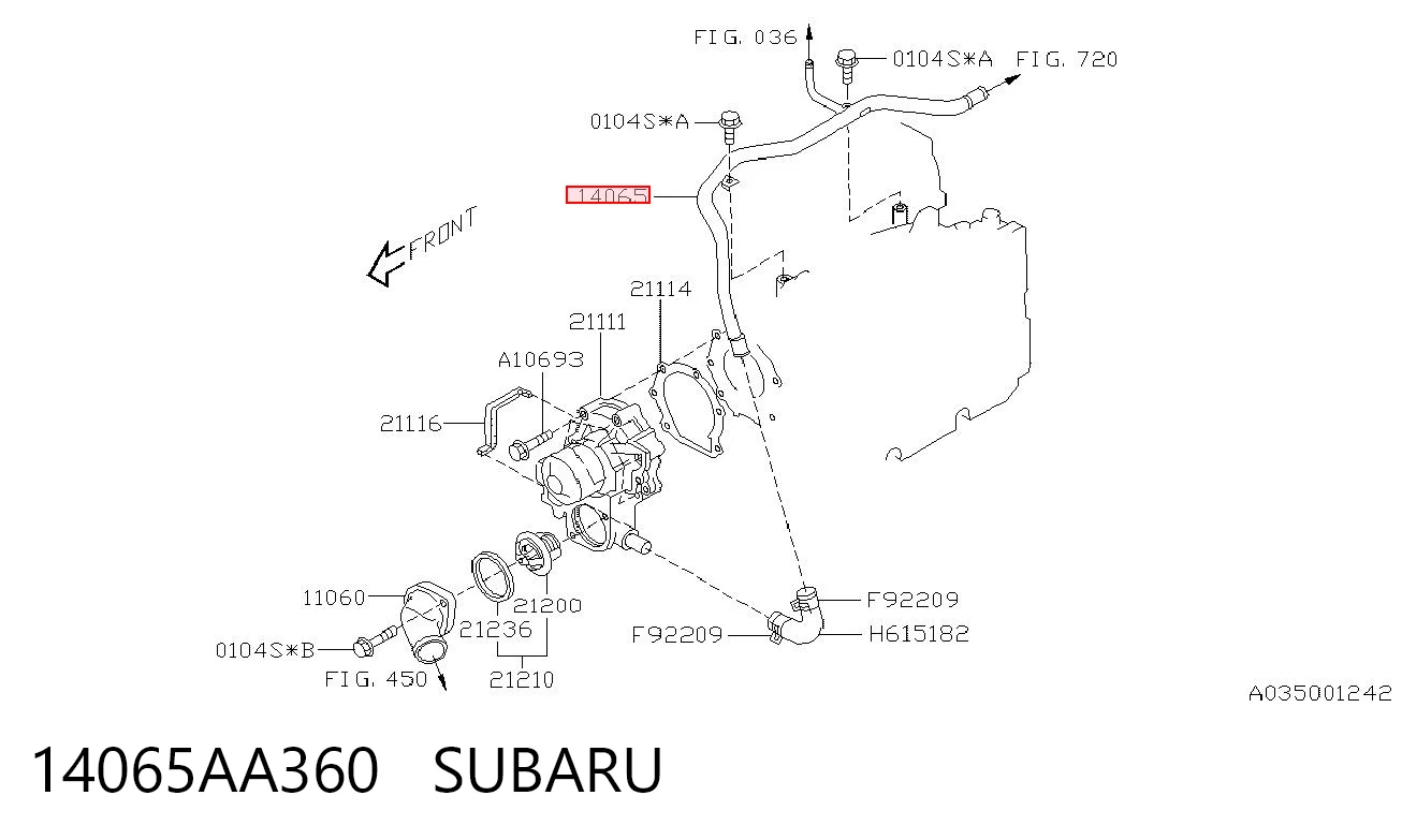 14065AA360 Subaru 