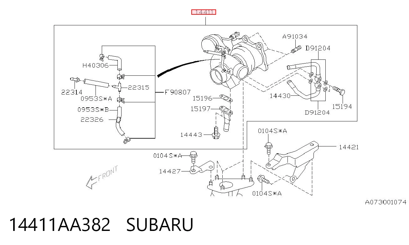 14411AA382 Subaru Turbo para motor
