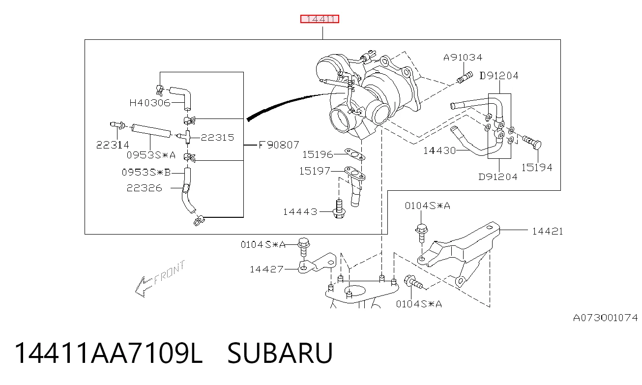 14411AA7109L Subaru Turbo para motor