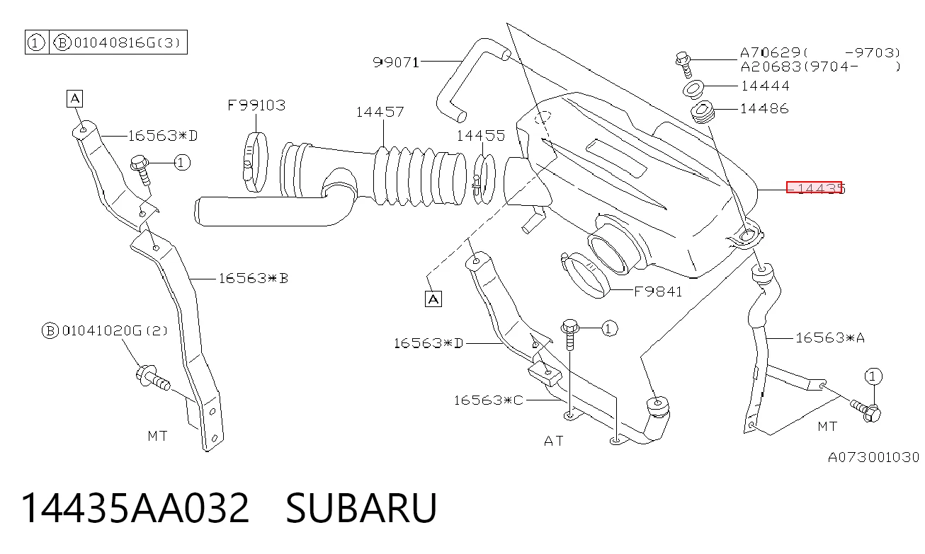 Comprar Entrada del filtro de aire Subaru Legacy II BD, BG a bajo precio
