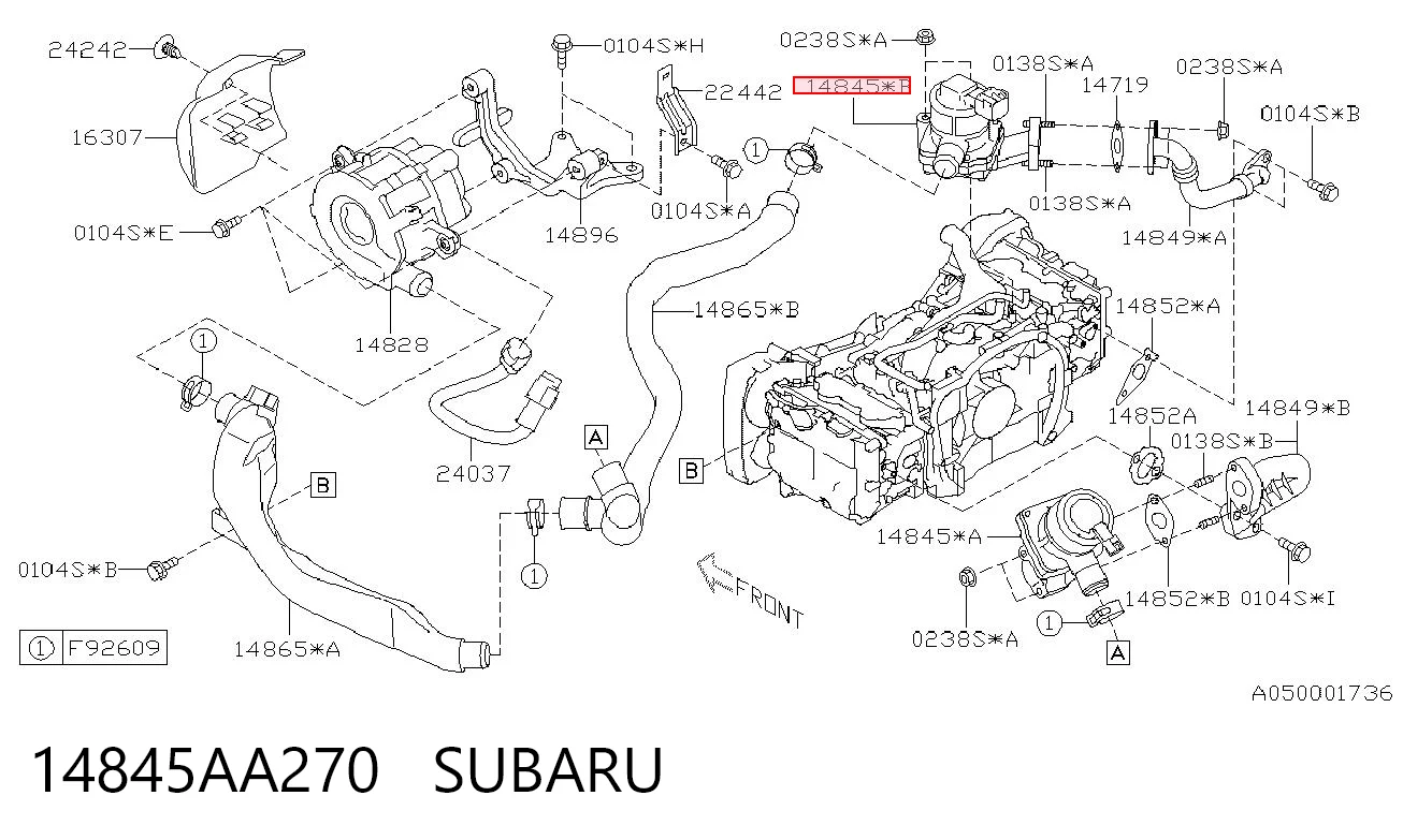 14845AA270 Subaru Válvula EGR