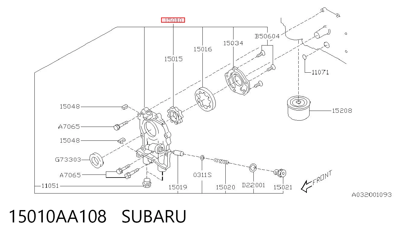 Bomba de aceite 15010AA108 SUBARU
