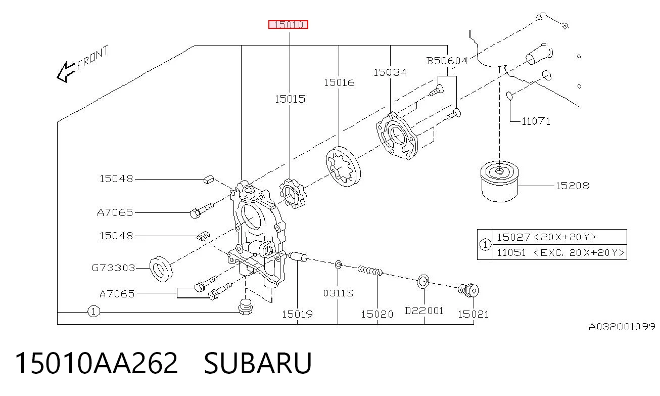 15010AA262 Subaru Bomba de aceite