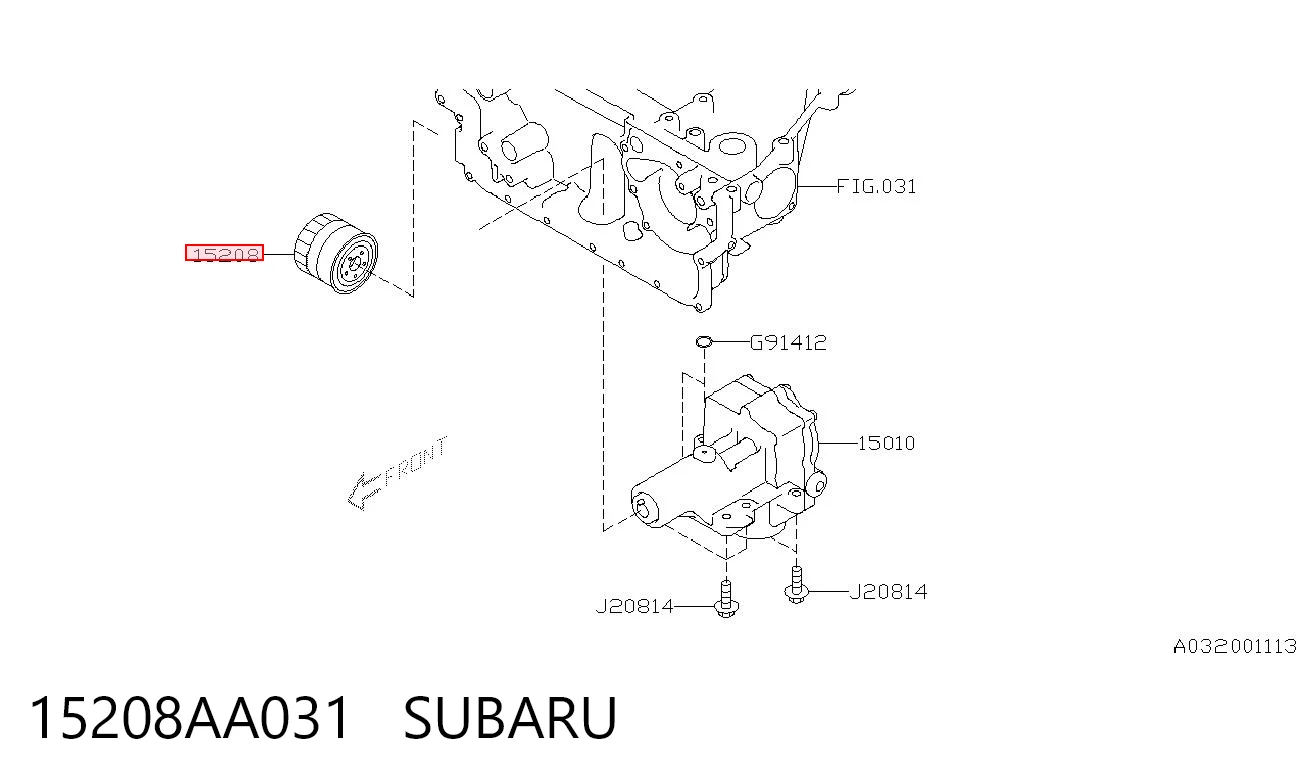 15208AA031 Subaru Filtro aceite