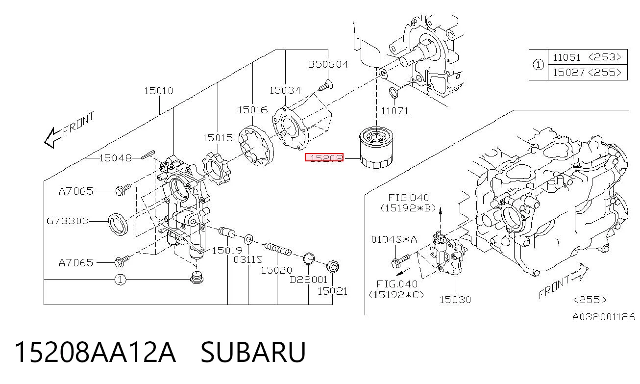 15208AA12A Subaru Filtro aceite