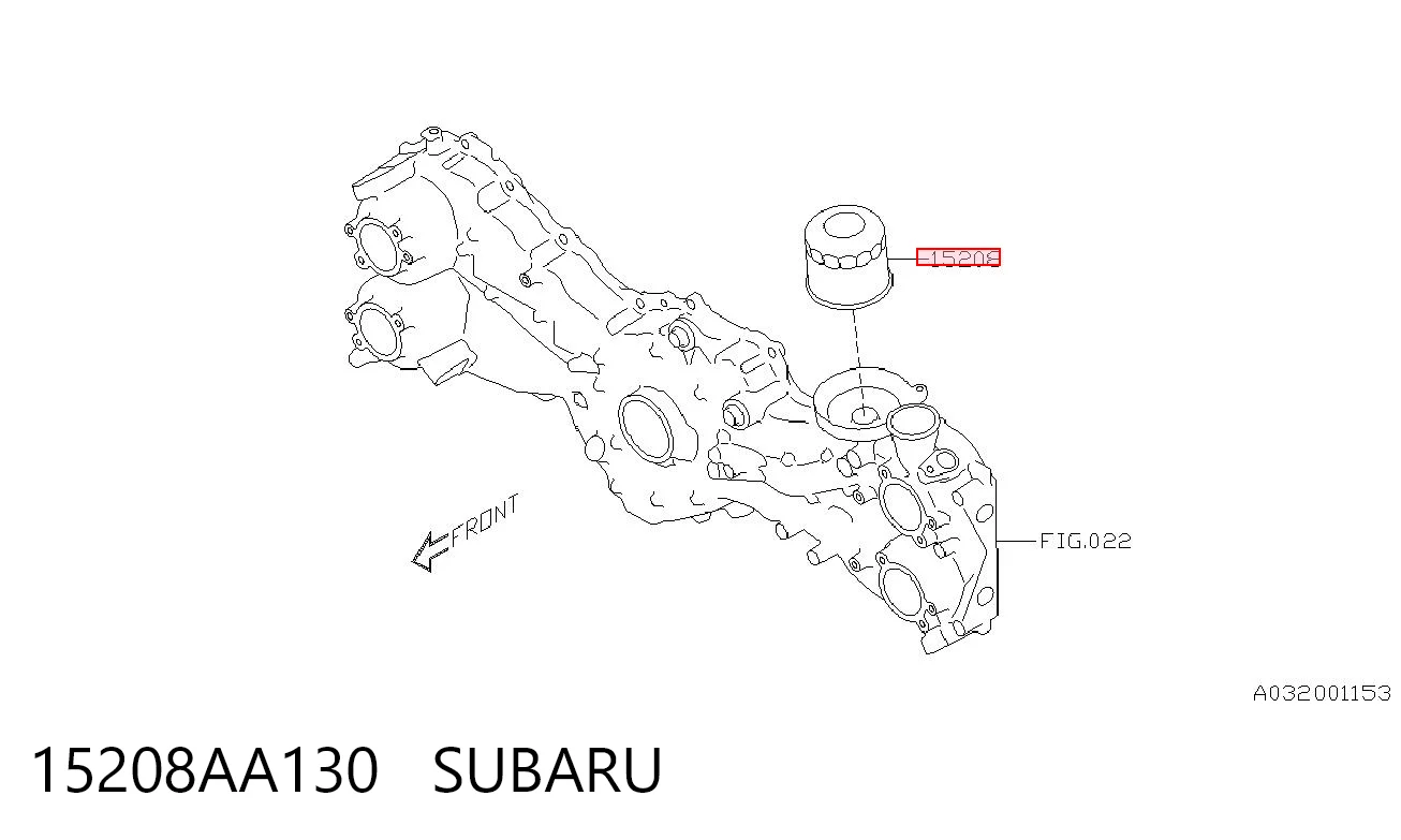15208AA130 Subaru Filtro aceite