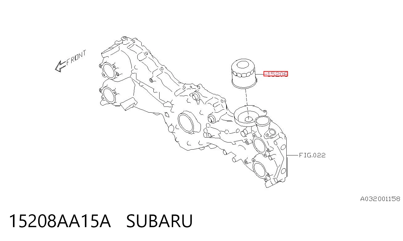 15208AA15A Subaru Filtro aceite