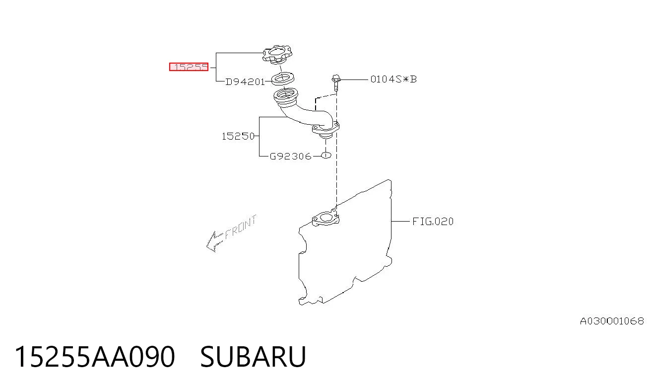 15255AA090 Subaru Tapa, tubuladura de relleno de aceite