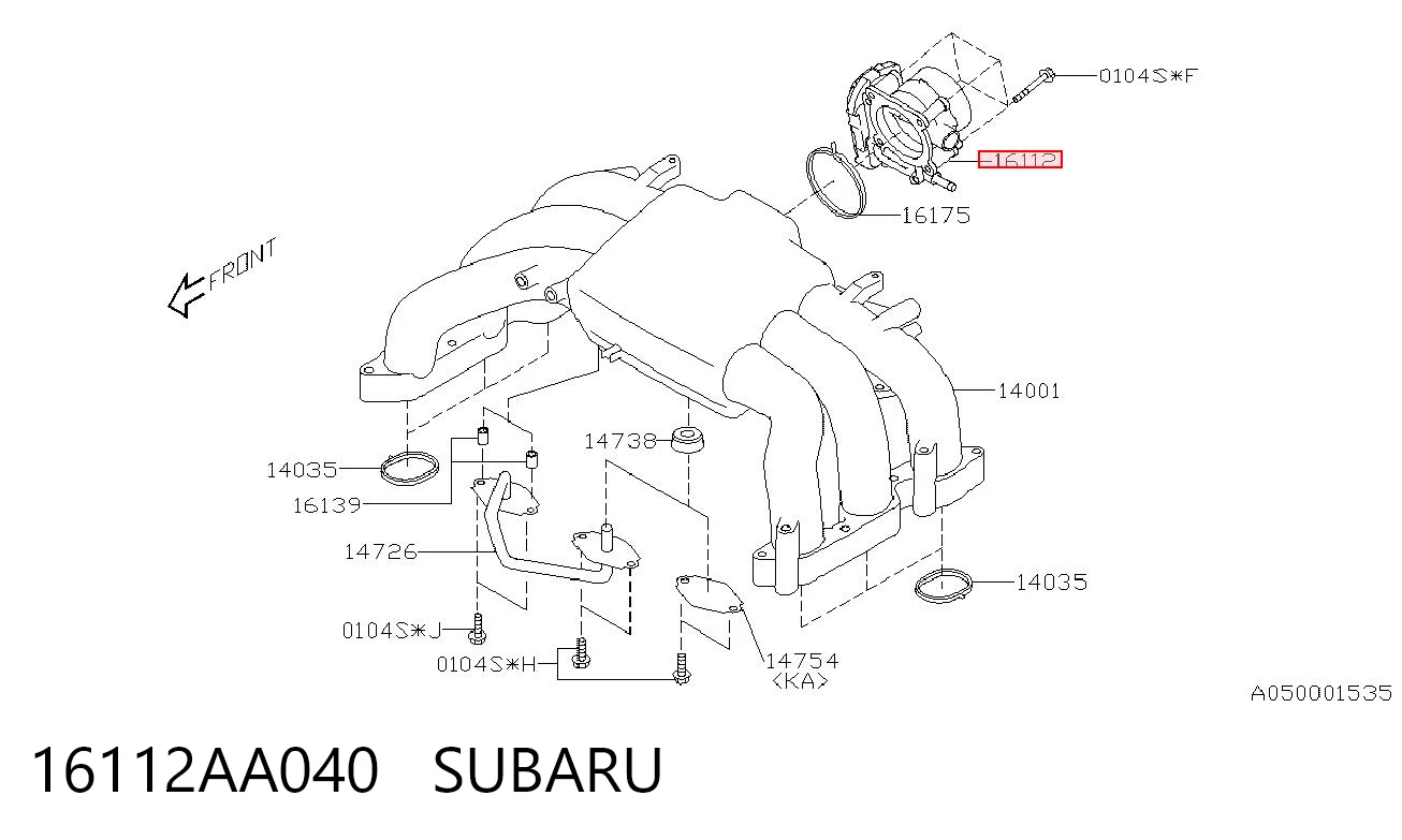 Mariposa de admisión para Subaru Legacy IV B13