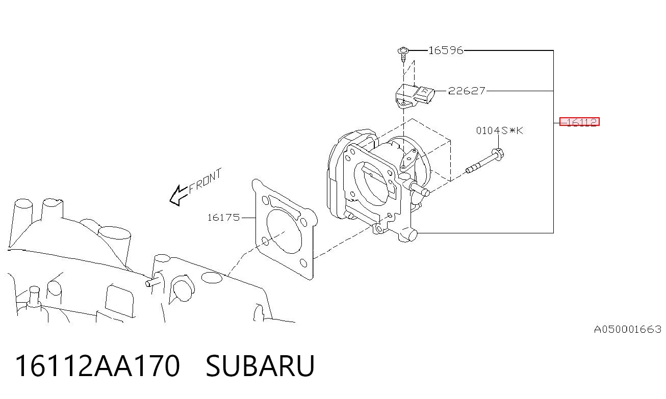 16112AA170 Subaru Mariposa de admisión