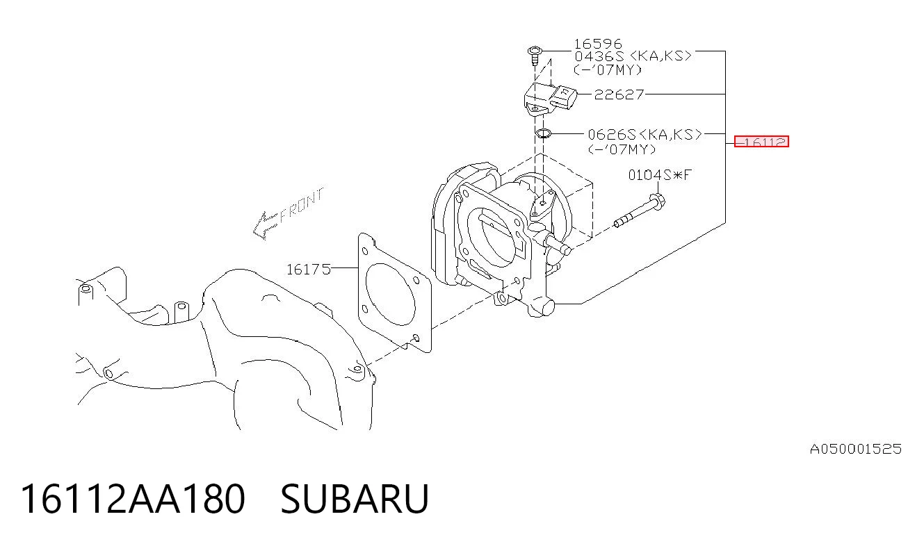 Mariposa de admisión para Subaru Outback III B13, BP